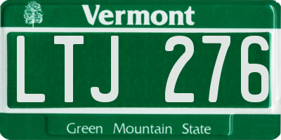 VT license plate LTJ276
