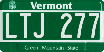 VT license plate LTJ277