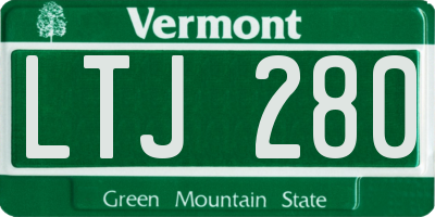 VT license plate LTJ280