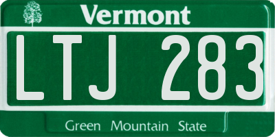 VT license plate LTJ283