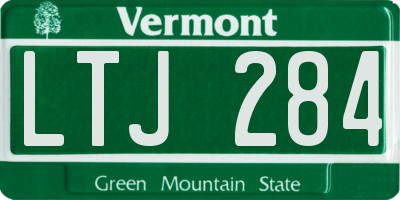 VT license plate LTJ284