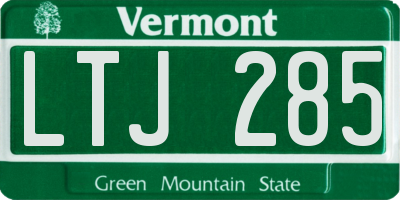 VT license plate LTJ285