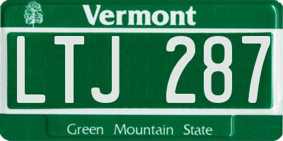 VT license plate LTJ287