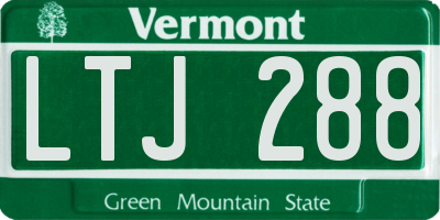 VT license plate LTJ288