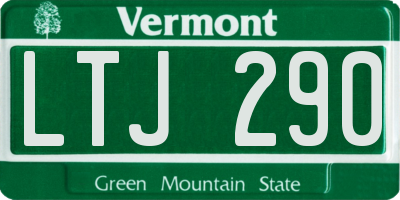 VT license plate LTJ290