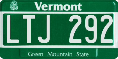 VT license plate LTJ292