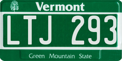 VT license plate LTJ293