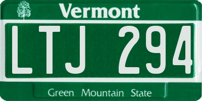 VT license plate LTJ294