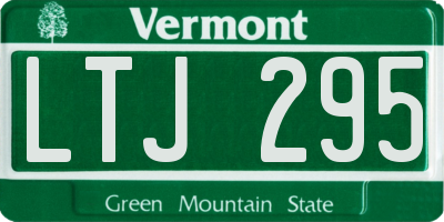 VT license plate LTJ295