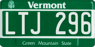 VT license plate LTJ296