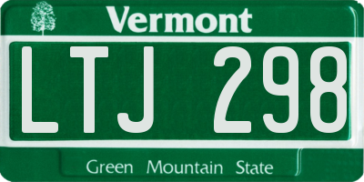 VT license plate LTJ298