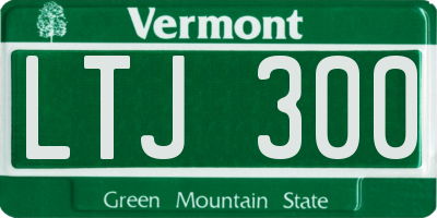 VT license plate LTJ300