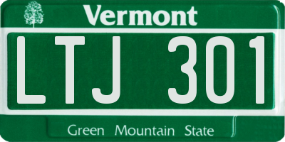 VT license plate LTJ301