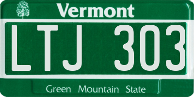 VT license plate LTJ303