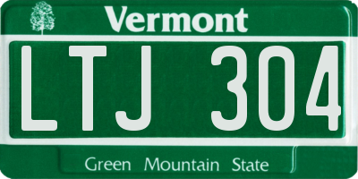 VT license plate LTJ304