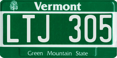 VT license plate LTJ305