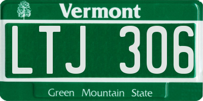 VT license plate LTJ306