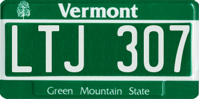 VT license plate LTJ307