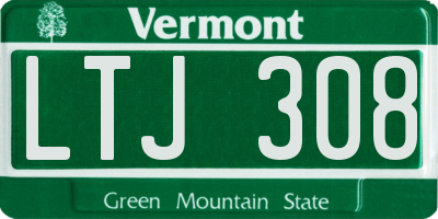 VT license plate LTJ308