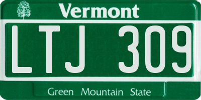 VT license plate LTJ309