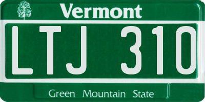 VT license plate LTJ310