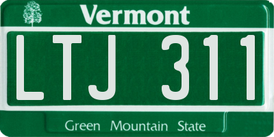 VT license plate LTJ311