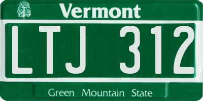 VT license plate LTJ312