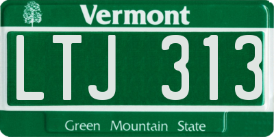 VT license plate LTJ313