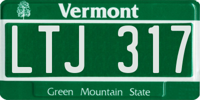 VT license plate LTJ317