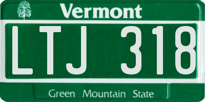 VT license plate LTJ318