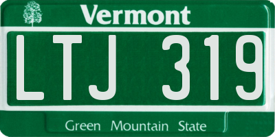 VT license plate LTJ319