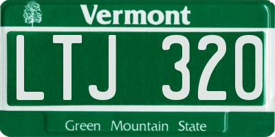 VT license plate LTJ320