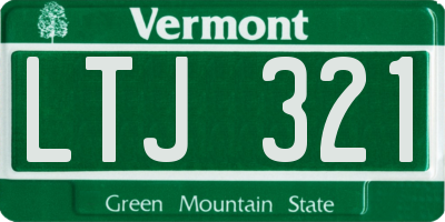 VT license plate LTJ321