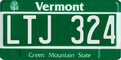 VT license plate LTJ324
