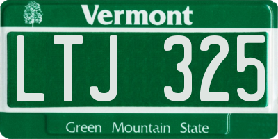 VT license plate LTJ325
