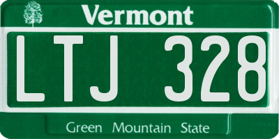 VT license plate LTJ328