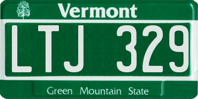 VT license plate LTJ329