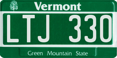 VT license plate LTJ330