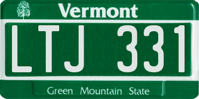 VT license plate LTJ331