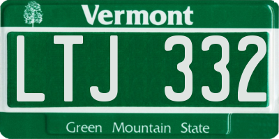 VT license plate LTJ332
