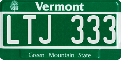 VT license plate LTJ333