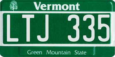 VT license plate LTJ335