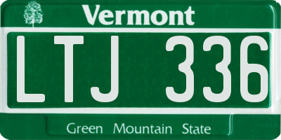 VT license plate LTJ336