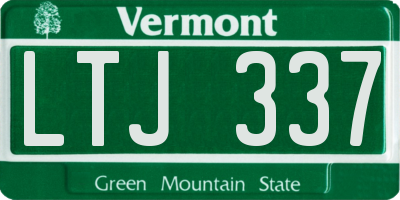 VT license plate LTJ337