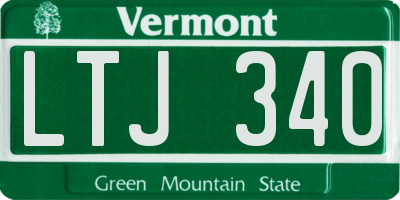 VT license plate LTJ340