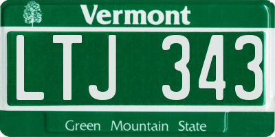 VT license plate LTJ343