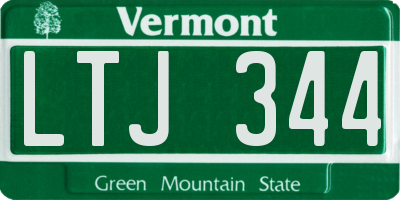 VT license plate LTJ344