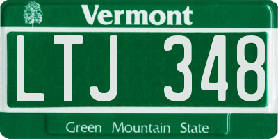 VT license plate LTJ348