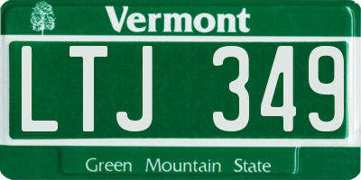 VT license plate LTJ349