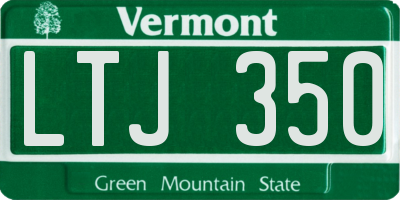 VT license plate LTJ350
